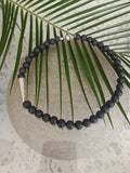 Lavastein Collier mit 925 Silber