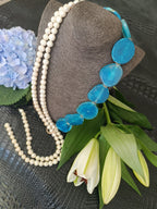 Süsswasserperlen/Achat Collier mit 925 Silber