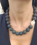 Lava Collier mit Silber 925