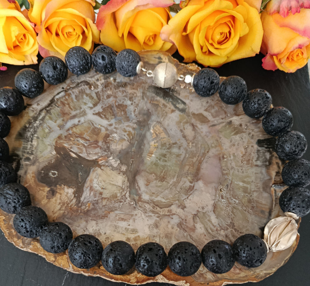 Lava Collier mit Silber 925