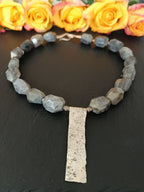 Labradorit Collier mit 925 Silberplatte